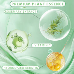 Generic rosemary shampoo before and after hair comparison showing fuller appearance