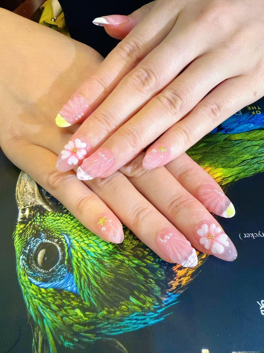 Generic side profile of short almond SeafishA02 nails, demonstrates comfortable fit