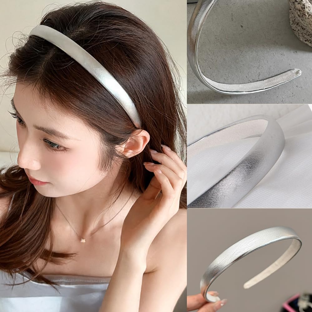 Generic silver headband worn in hair styling showing elevated outfit benefit