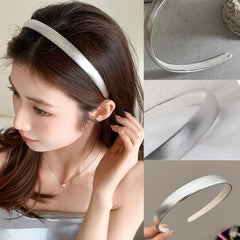 Generic silver headband worn in hair styling showing elevated outfit benefit