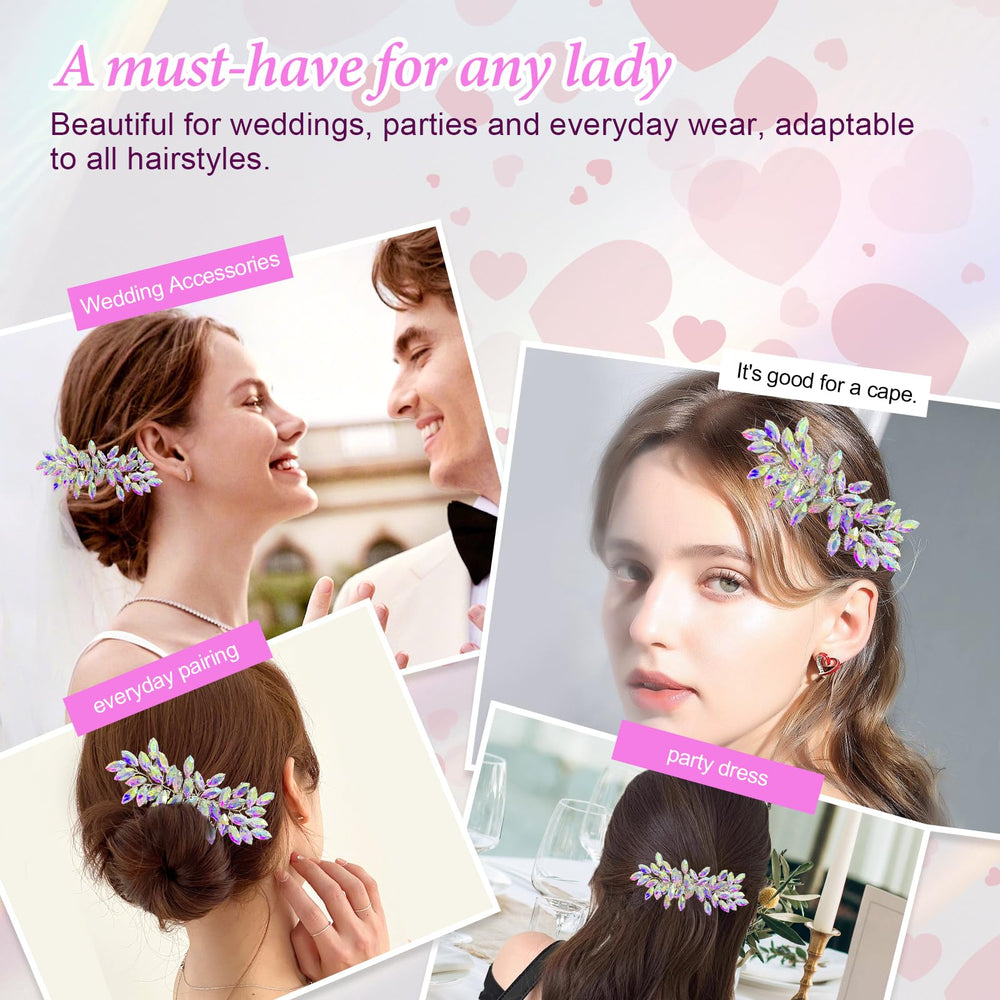 Generic brand comb placed in bridal updo to add focused shine and hold