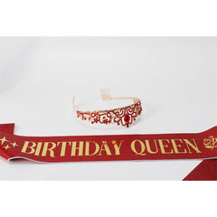 Generic size comparison with ruler showing tiara and 61-inch sash scale for adaptable fit