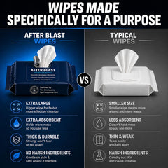 Generic brand wipe next to a smartphone for scale, illustrating the extra-large coverage