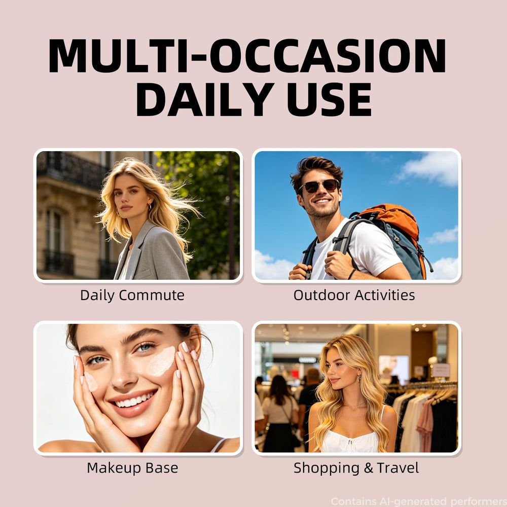Generic product staged with makeup essentials for quick morning routine