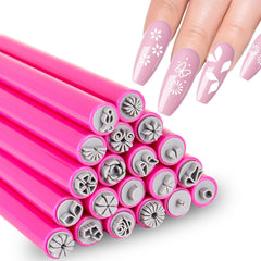 Generic brand front view of rose-red stamp pens showing all 20 pieces and easy grip