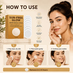 Generic Sun-Free Glow label close-up showing mild vegan formula benefits