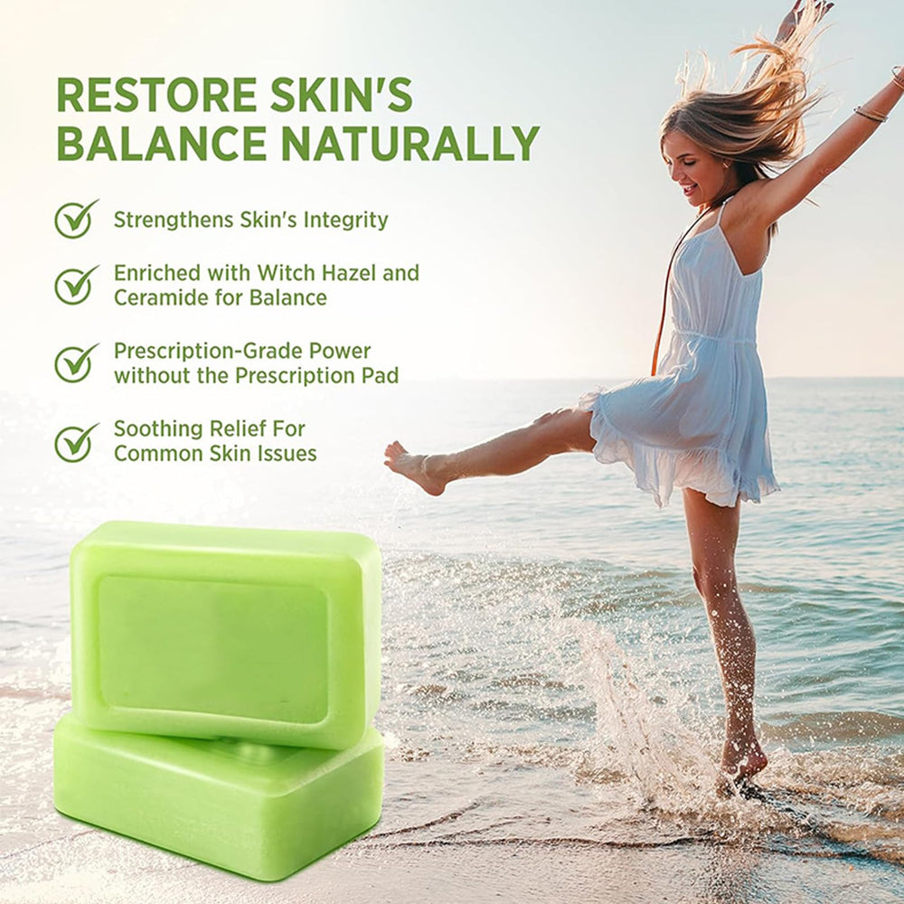 Generic tea tree soap used on feet in bathroom to reduce foot odor