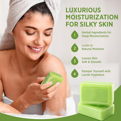 Generic tea tree soap texture close-up revealing fine exfoliating particles