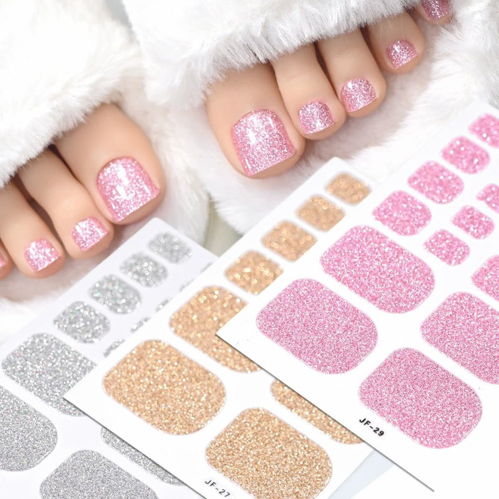 Generic toe wraps color array overview showing silver gold red pink purple options