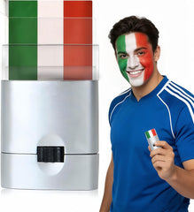 Generic tri-color stick front packaging showing colors and easy twist design benefit