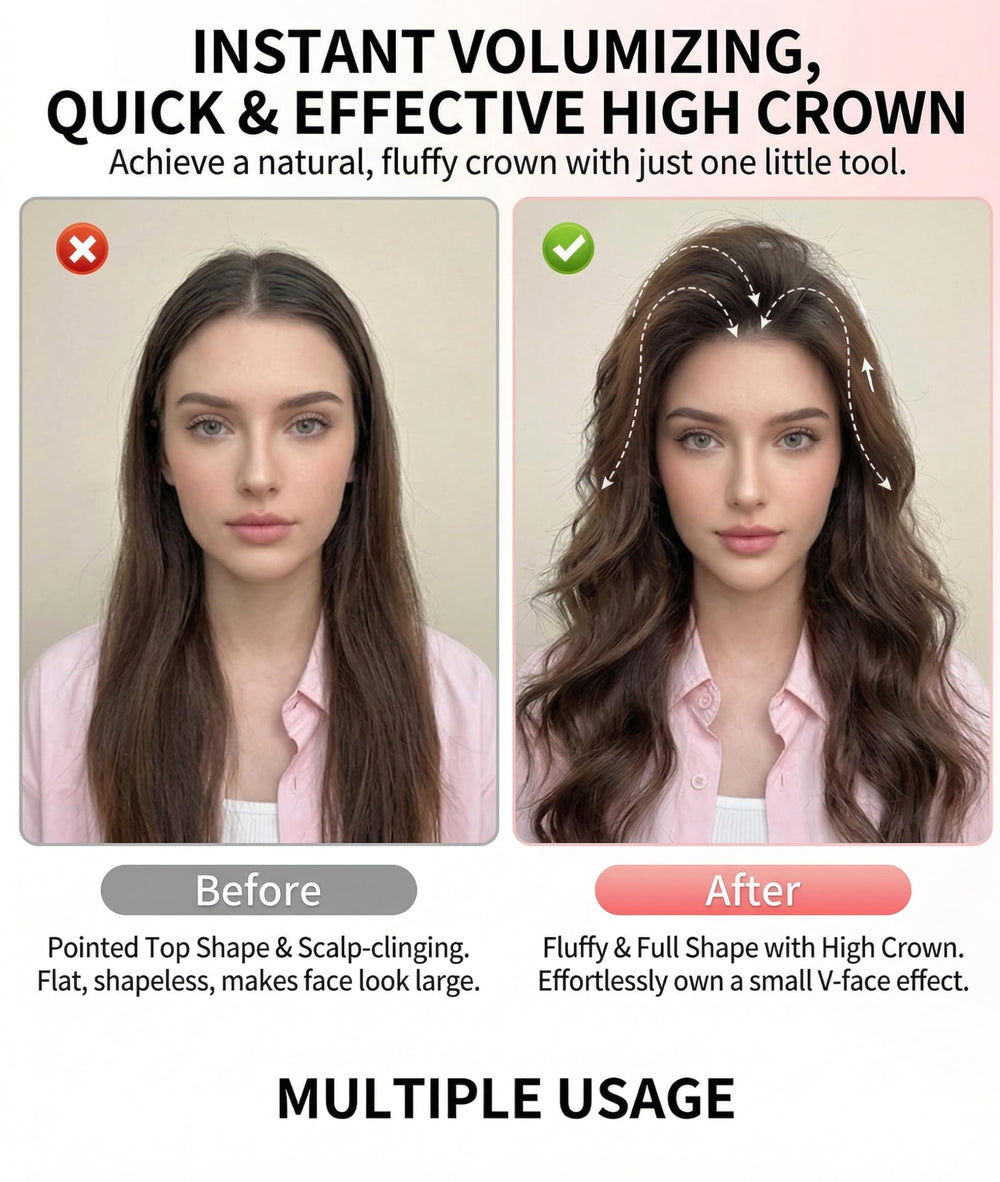 Generic Volume Pincher side profile on crown showing natural-looking volume benefit