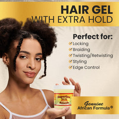 Genuine African Formula application on edges for sleek, defined hair