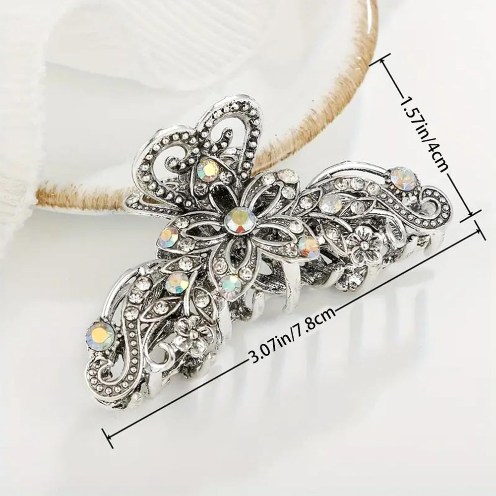 GeoGeoDIY close-up of rhinestone hollow flower detail adding vintage sparkle
