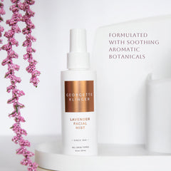 Georgette Klinger mist texture on hand demonstrating lightweight absorbency