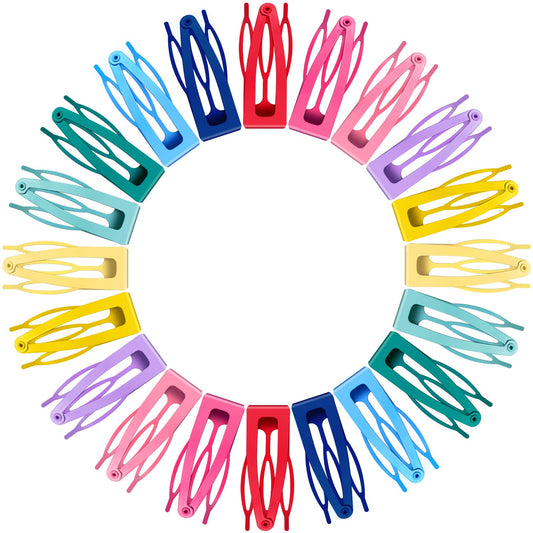 Geosar front view of 40-piece candy color snap clip pack, easy selection benefit