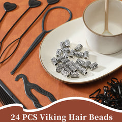 Geosar threading tools and pull pins arranged, demonstrates easy bead application