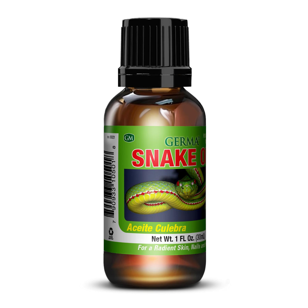 Pouring Germa oil from bottle onto palm showing controlled application