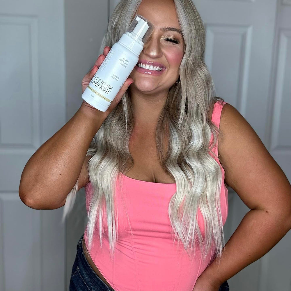 Get Into The Limelight mousse texture closeup showing rich brown tint for easy blending