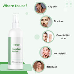 GETRID mist texture over skin demonstrating even coverage and quick application benefit