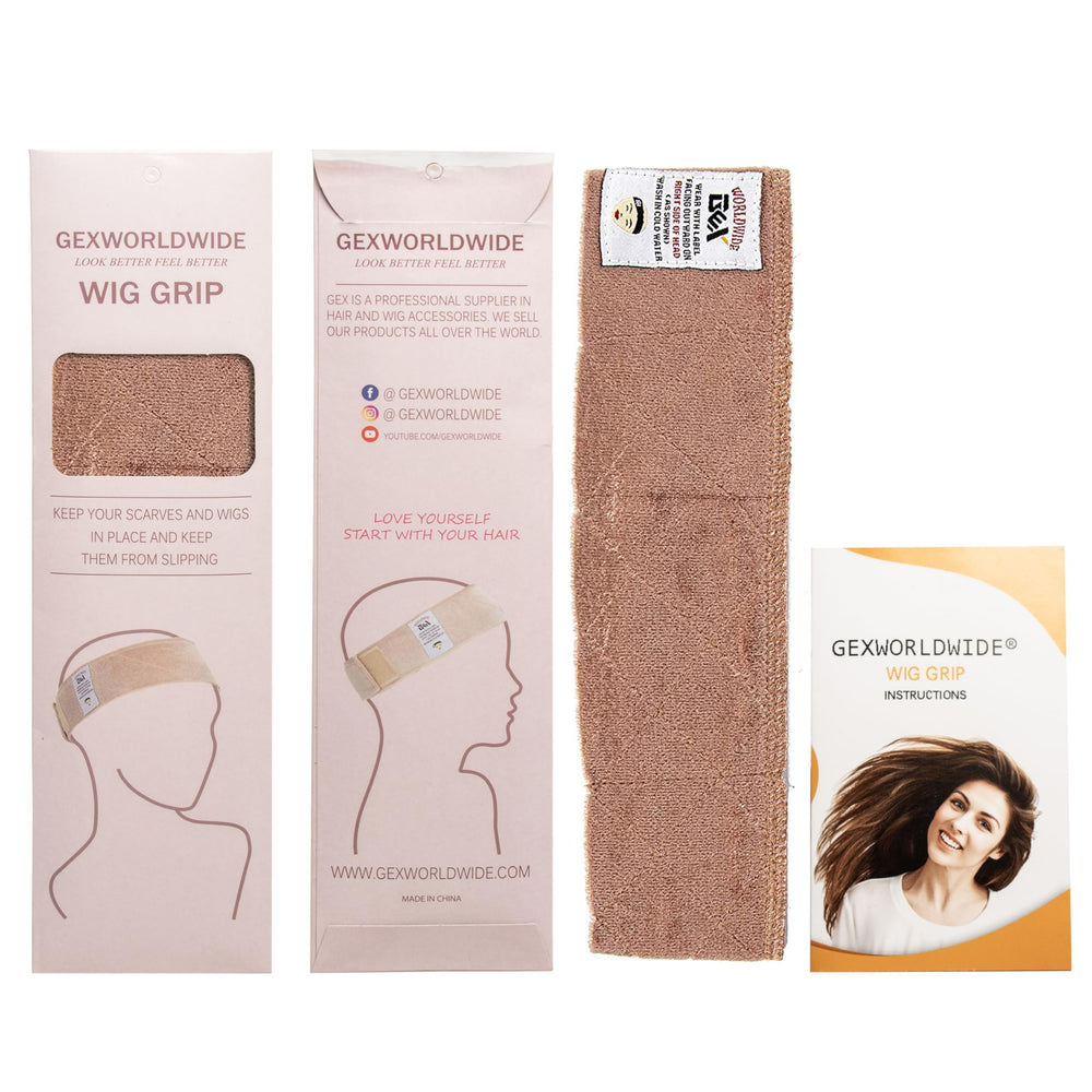 GEXWORLDWIDE band worn under wig demonstrating discreet secure fit benefit