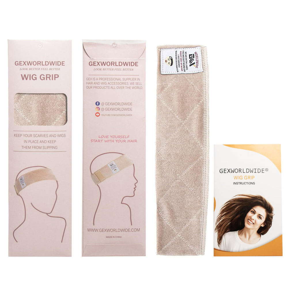 GEXWORLDWIDE grip held in hand showing size and stretch for adjustable secure fit