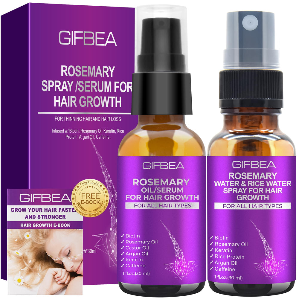 GIFBEA front packaging showing serum and spray kit, highlights convenient routine