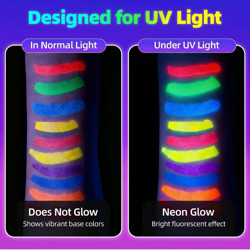 GIFTMISSU color swatches on arm in daylight showing vivid neon visibility