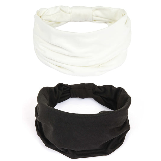 GiLi front pair white and black headbands showing contrast and versatile styling benefits