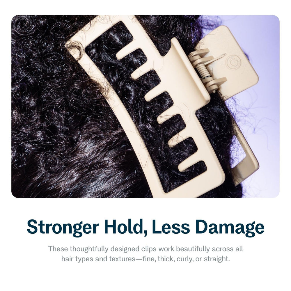 GIMME Beauty clip in hair creating a secure updo, comfortable all-day wear