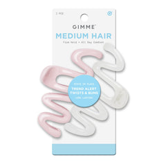 GIMME medium wave clip front view showing bold squiggle design and secure hold