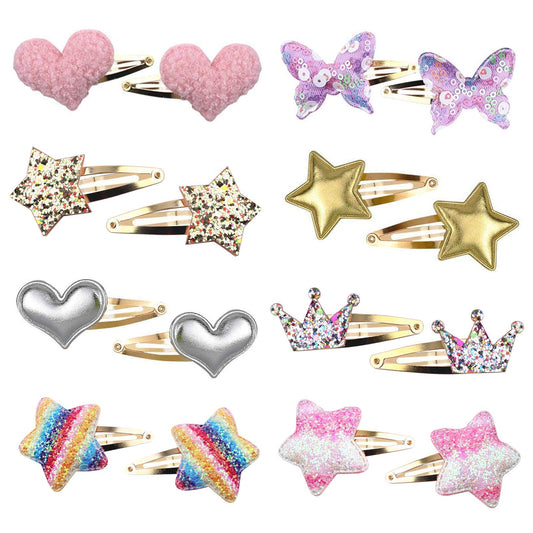 Gingbiss front packaging showing 16 colorful child hair clips adds visual appeal