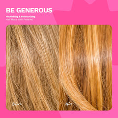 Ginger Milk Natural Care before and after hair comparison showing smoother strands