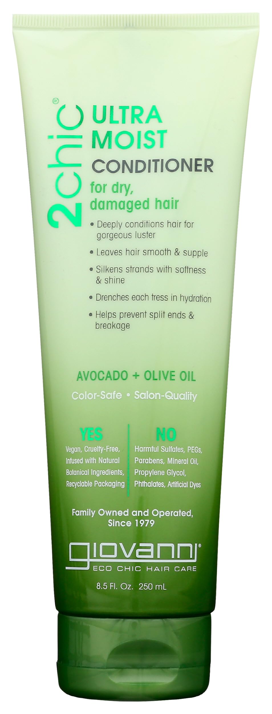 GIOVANNI front packaging showing bottle and brand benefit