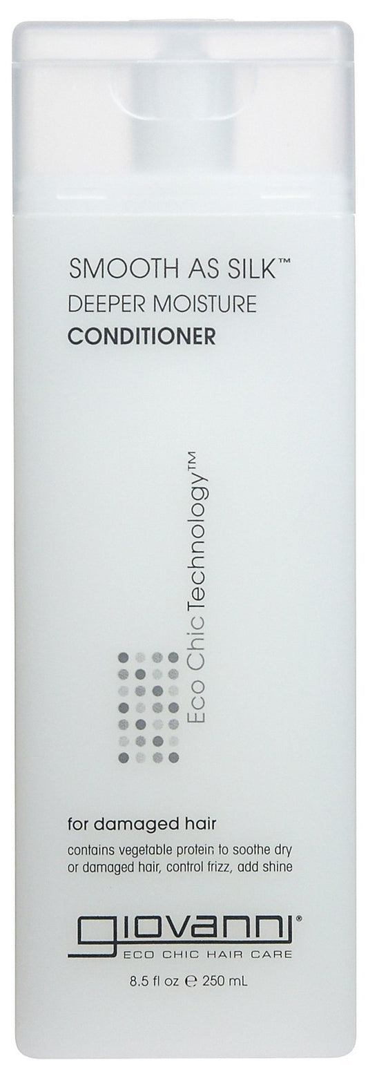 GIOVANNI front bottle showing label and size, promotes silky moisture