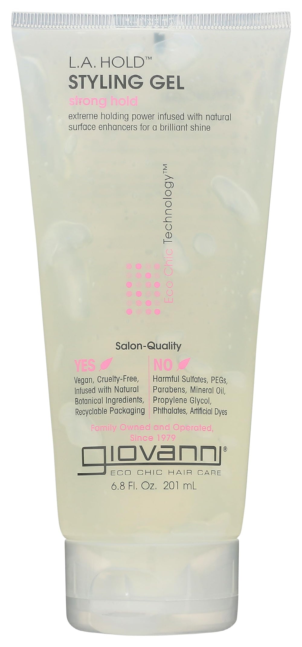 GIOVANNI front packaging showing product and firm-hold benefit