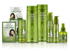 GIOVANNI ingredients label closeup highlighting hemp seed oil and aloe benefits
