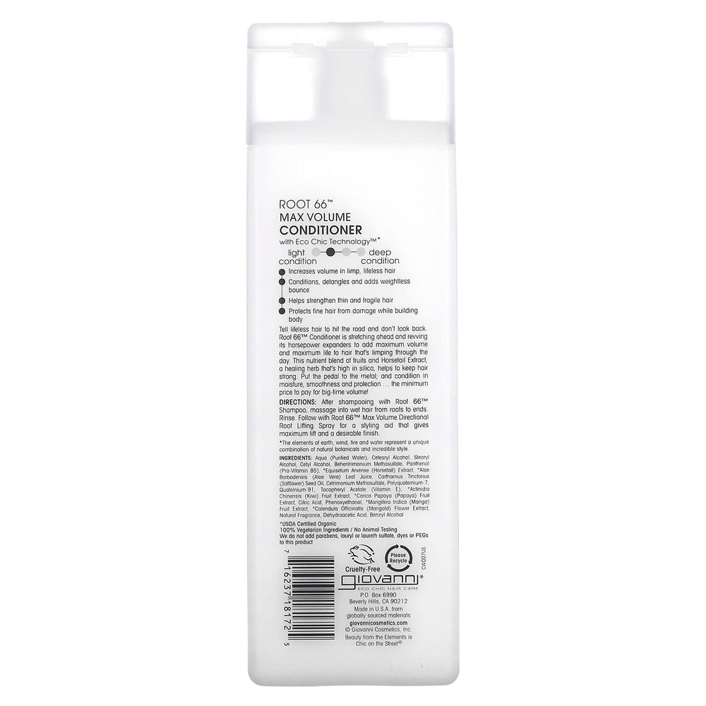 Giovanni Root 66 creamy conditioner texture close-up highlighting lightweight hydration
