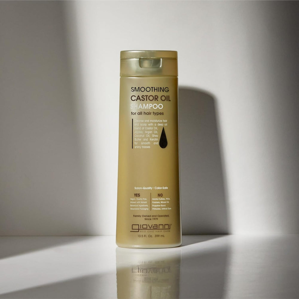 GIOVANNI back label listing ingredients and product claims for clarity