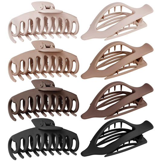 GIRLOLIIAR front view of 8-pack flat and round clips showing variety and matte finish benefit