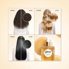 Gisou bottle beside honey spoon highlighting Mirsalehi Honey ingredient benefit