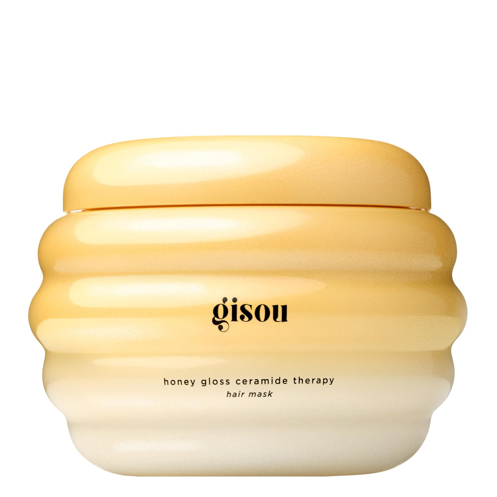 Gisou front jar and box showing packaging and glossy finish benefit