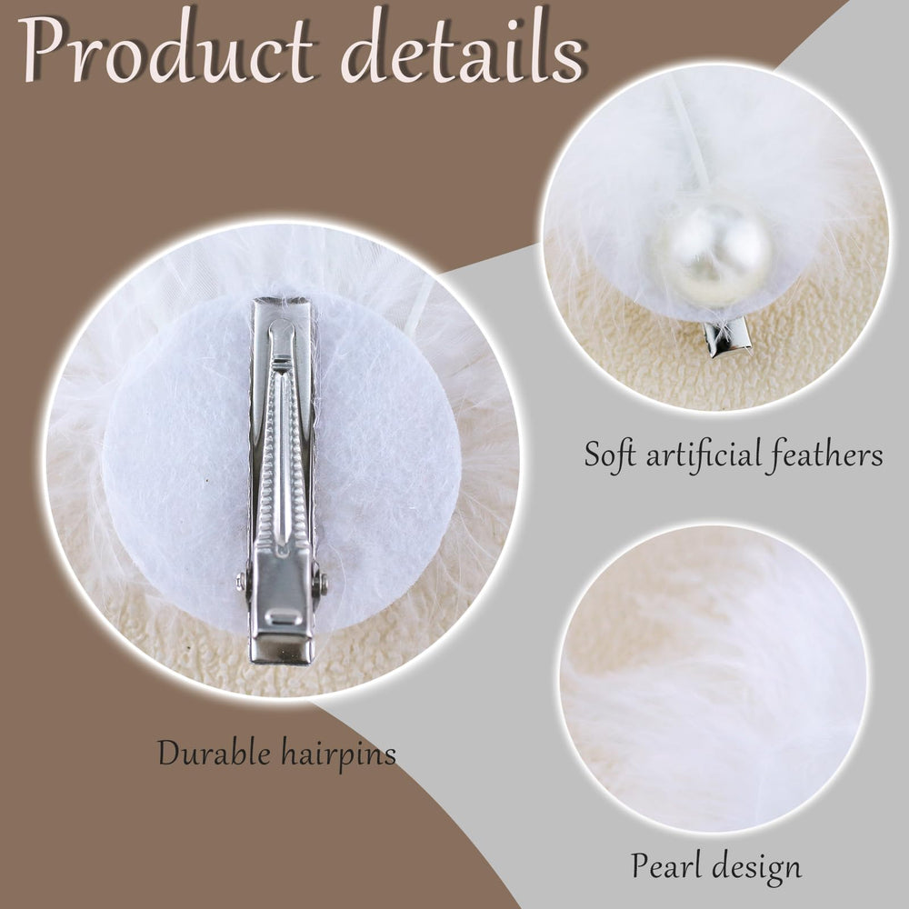 GIYAWA feather clips styled on dress near neckline illustrating versatile use