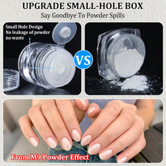 GJNL silver mirror powder open jar demonstrating fine reflective texture
