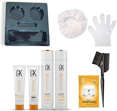 GK HAIR front box view showing the complete consumer kit and professional look