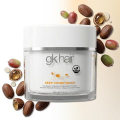 GK HAIR open jar texture close-up demonstrating rich conditioning