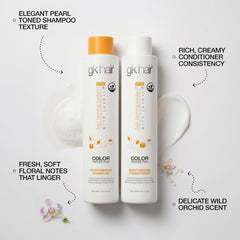 GK HAIR shampoo lather texture demonstrating gentle cleansing and moisture