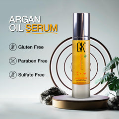 GK HAIR bottle on bathroom shelf suggesting everyday convenience and routine benefit
