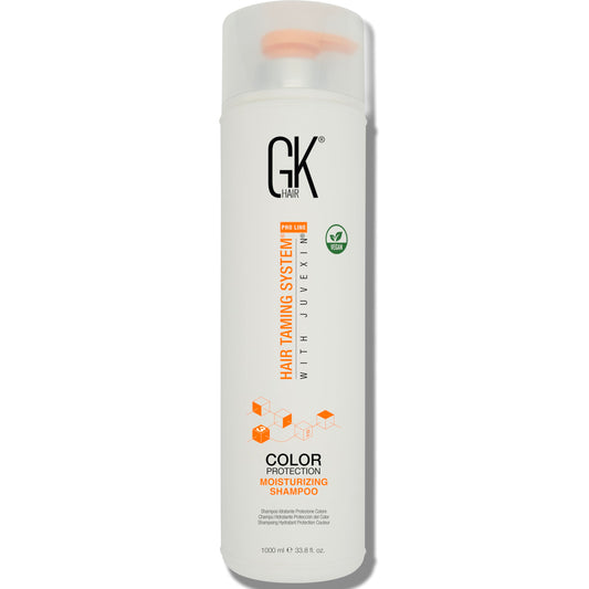 GK HAIR front bottle view showing salon-size 1L and benefit of deep hydration