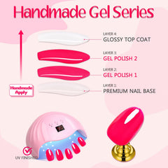 GLAMERMAID close-up of handmade brush strokes on nail, handcrafted detail benefit