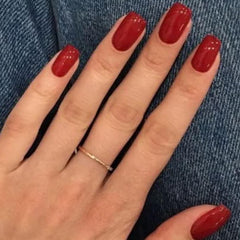GLAMERMAID deep red soft square side profile showcasing bold glossy tone